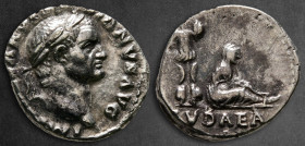 Vespasian AD 69-79. Judaea Capta" issue. Struck ca. 69-70 AD. Rome. Denarius AR