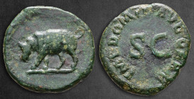 Domitian AD 81-96. Rome. Quadrans Æ