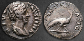 Diva Faustina I AD 140-141. Rome. Denarius AR