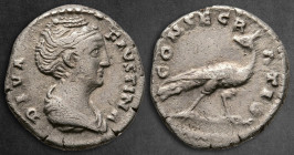 Diva Faustina I AD 140-141. Rome. Denarius AR
