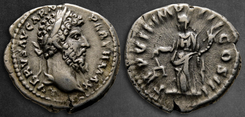 Lucius Verus AD 161-169. Rome
Denarius AR

19 mm, 3,44 g

L VERVS AVG ARM P...