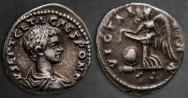 Geta, as Caesar AD 198-209. Struck circa 200-202 AD. Laodicea ad Mare. Denarius AR