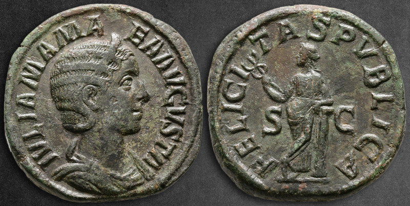 Julia Mamaea. Augusta AD 222-235. Rome
Sestertius Æ

32 mm, 20,43 g

IVLIA ...