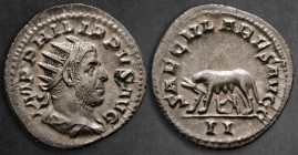 Philip I Arab AD 244-249. Ludi Saeculares (Secular Games)/1000th Anniversary of Rome issue. Rome. Antoninianus AR
