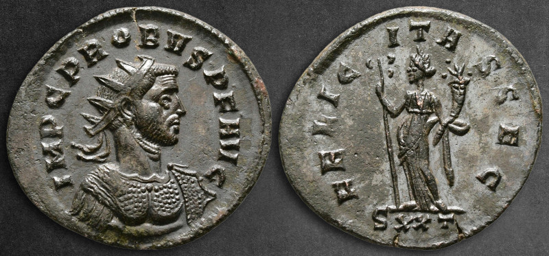 Probus AD 276-282. Ticinum
Antoninianus Æ silvered

25 mm, 3,22 g

IMP C PR...