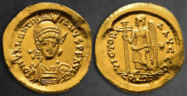 Valentinian III AD 425-455. Constantinople. Solidus AV