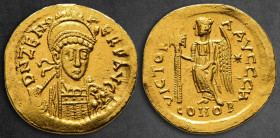 Zeno AD 474-491. Theoderic. Pseudo-Imperial issue. Uncertain mint . Solidus AV