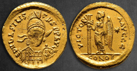 Basiliscus AD 475-476. Constantinople. Solidus AV