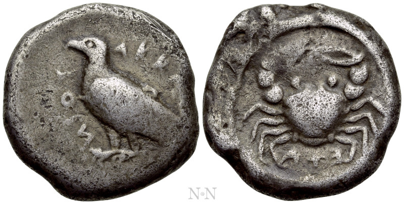 SICILY. Akragas. Didrachm (Circa 495-485 BC). 

Obv: AKPAΓANTOΣ. 
Sea eagle s...