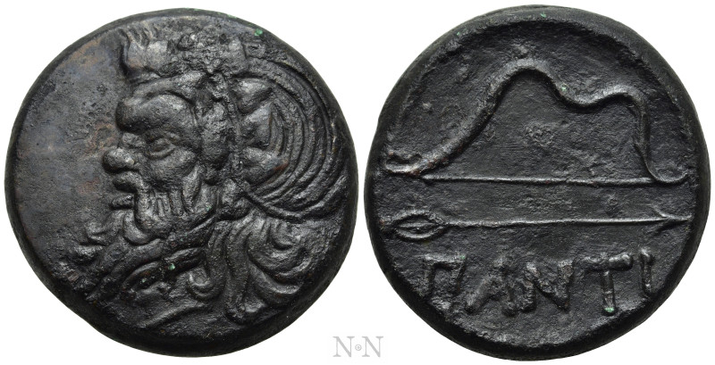 CIMMERIAN BOSPOROS. Pantikapaion. Ae (Circa 340-325 BC). 

Obv: Wreathed head ...