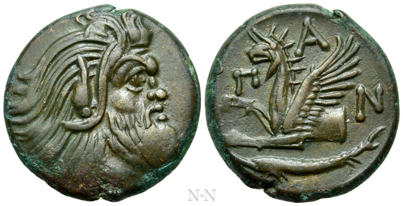 CIMMERIAN BOSPOROS. Pantikapaion. Ae (Circa 310-304/3 BC). 

Obv: Bearded head...