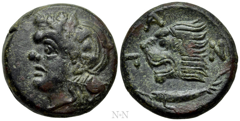 CIMMERIAN BOSPOROS. Pantikapaion. Ae (Circa 310-304/3 BC). 

Obv: Head of saty...
