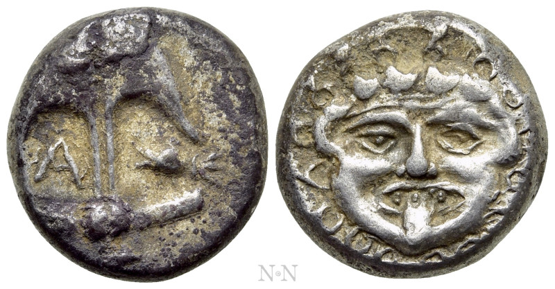THRACE. Apollonia Pontika. Drachm (Circa 470-435 BC). 

Obv: Upright anchor; A...