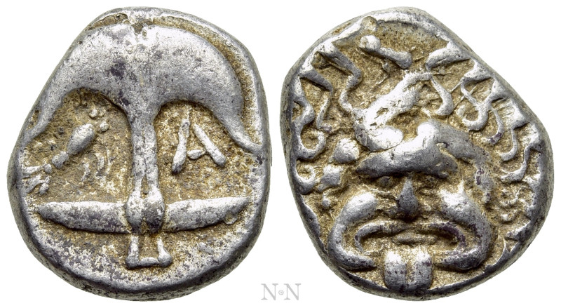 THRACE. Apollonia Pontika. Drachm (Late 5th-4th centuries BC). 

Obv: Upright ...