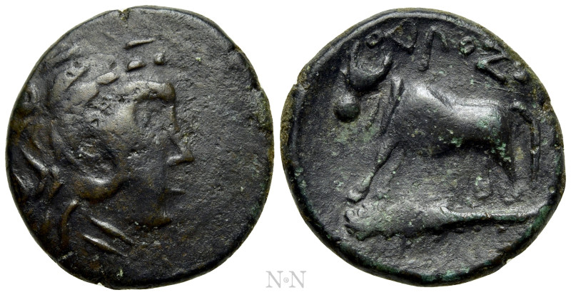 THRACE. In the name of the Odrysians(?). Ae (Circa 340 BC). 

Obv: Head of Her...