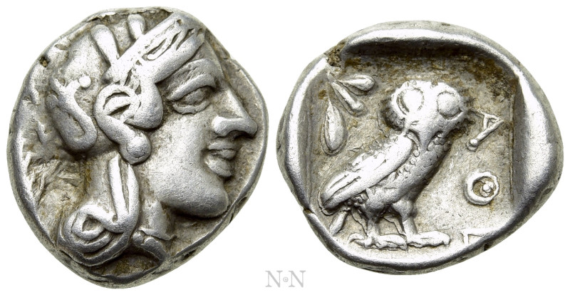 ATTICA. Athens. Drachm (Circa 454-404 BC). 

Obv: Helmeted head of Athena righ...