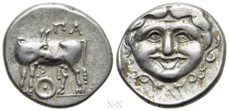 MYSIA. Parion. Hemidrachm (4th century BC). 

Obv: ΠΑ / ΡΙ. 
Bull standing le...