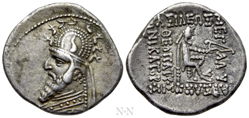 KINGS OF PARTHIA. Sinatrukes (93/2-70/69 BC). Drachm. Ekbatana. 

Obv: Bust le...