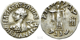 KINGS OF BAKTRIA. Menander I Soter (Circa 155-130 BC). Drachm