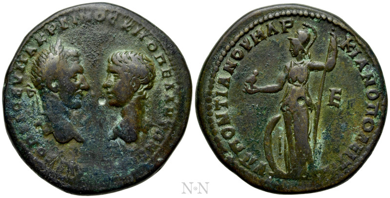 MOESIA INFERIOR. Marcianopolis. Macrinus, with Diadumenian (217-218). Ae Pentass...