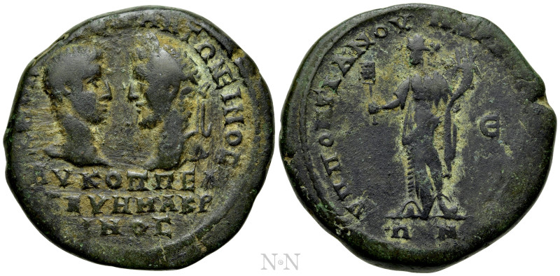 MOESIA INFERIOR. Marcianopolis. Macrinus, with Diadumenian (217-218). Ae Pentass...