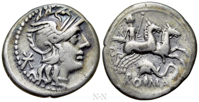 L. CAECILIUS METELLUS DIADEMATUS. Denarius (128 BC). Rome. 

Obv: Helmeted hea...