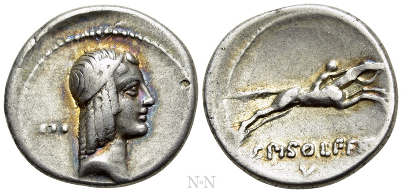 C. PISO L. F. FRUGI. Denarius (67 BC). Rome. 

Obv: Diademed head of Apollo ri...