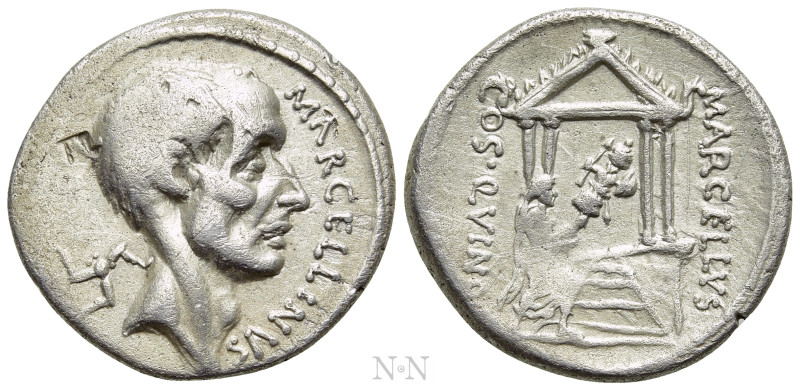 P. CORNELIUS LENTULUS MARCELLINUS. Denarius (50 BC). Rome. 

Obv: MARCELLINVS....