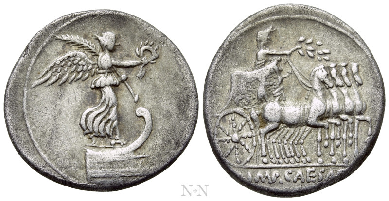 OCTAVIAN. Denarius (30 BC). Uncertain Italian mint, possibly Rome. 

Obv: Vict...