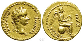 TIBERIUS (14-37). GOLD Quinarius. Lugdunum