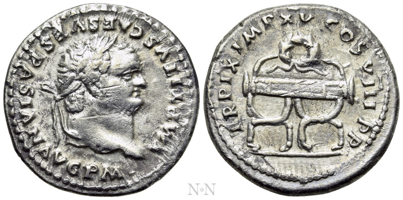 TITUS (79-81). Denarius. Rome. 

Obv: IMP TITVS CAES VESPASIAN AVG P M. 
Laur...