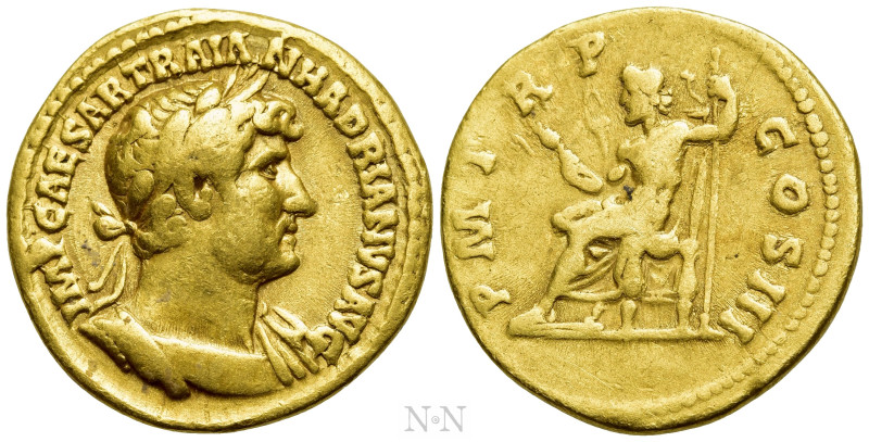 HADRIAN (117-138). GOLD Aureus. Rome.

Obv: IMP CAESAR TRAIAN HADRIANVS AVG.
...