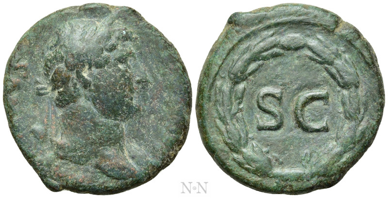 HADRIAN (117-138). As. Rome. 

Obv: HADRIANVS AVG COS III P P. 
Laureate head...