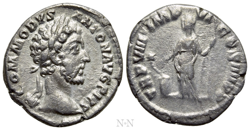 COMMODUS (177-192). Denarius. Rome. 

Obv: M COMMODVS ANTON AVG PIVS. 
Laurea...