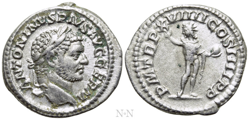 CARACALLA (198-217). Denarius. Rome. 

Obv: ANTONINVS PIVS AVG GERM. 
Laureat...