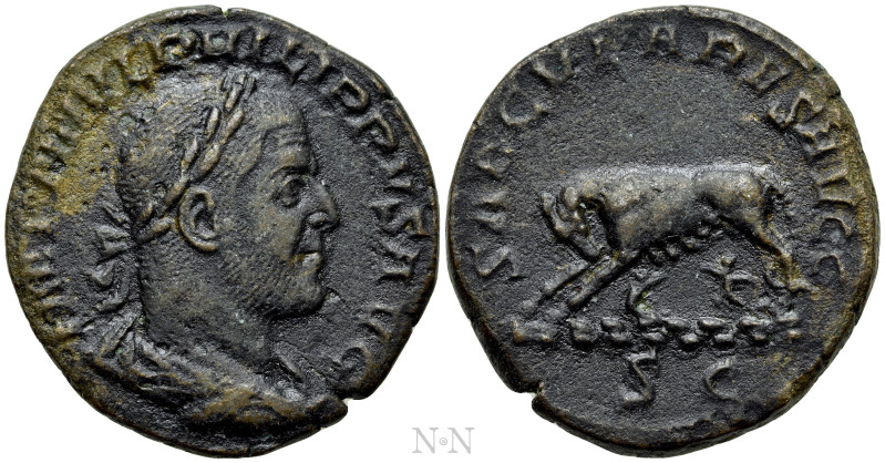 PHILIP I 'THE ARAB' (244-249). Sestertius. Rome. Saecular Games/1000th Anniversa...