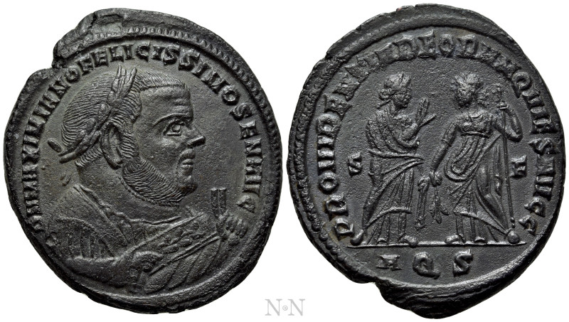 MAXIMIANUS HERCULIUS (Senior Augustus, 305-307). Follis. Aquileia. 

Obv: D N ...