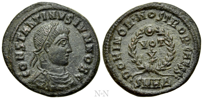 CONSTANTINE II (Caesar, 316-337). Follis. Heraclea. 

Obv: CONSTANTINVS IVN NO...