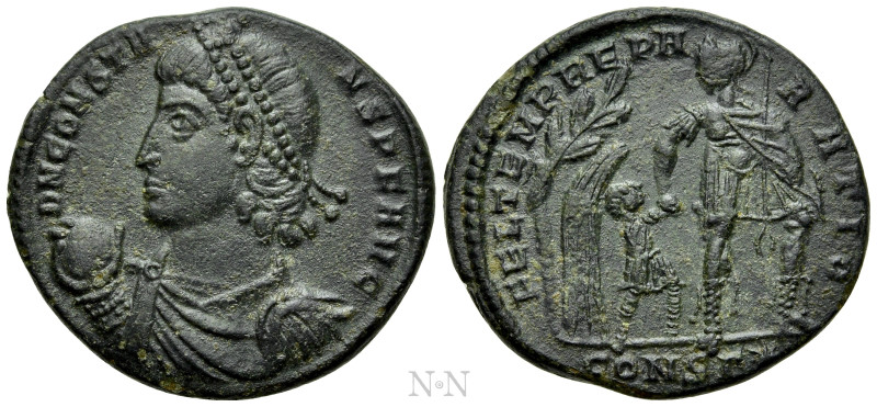 CONSTANS (337-350). Follis. Constantinople. 

Obv: D N CONSTANS P F AVG. 
Dia...