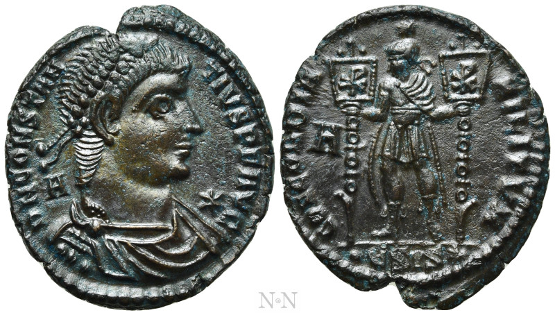 CONSTANTIUS II (337-361). Ae. Siscia. 

Obv: D N CONSTANTIVS P F AVG. 
Pearl-...