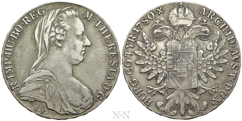 HOLY ROMAN EMPIRE. Maria Theresia (1740-1780). Taler (1780-SF). 

Obv: M THERE...