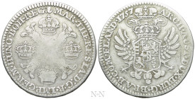 HOLY ROMAN EMPIRE. Maria Theresia (1740-1780). 1/2 Couronne - 1/2 Kronenthaler (1757)