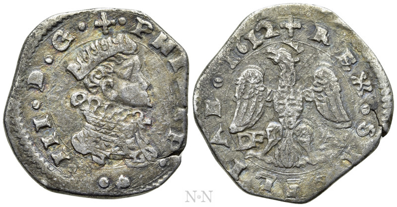 ITALY. Sicily. Messina. Filippo III di Spagna (1598-1621). 2 Tarì (1612-DF-A). ...