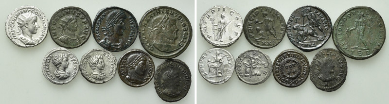 8 Roman Coins. 

Obv: .
Rev: .

. 

Condition: See picture.

Weight: g....