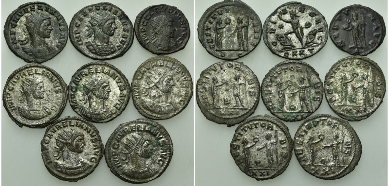 8 Antoniniani of Aurelian and Claudius Gothicus. 

Obv: .
Rev: .

. 

Con...