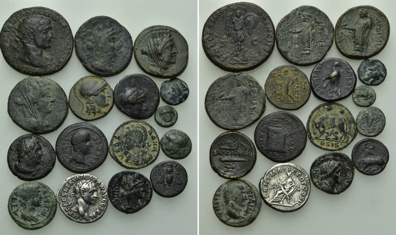 16 Greek and Roman Coins. 

Obv: .
Rev: .

. 

Condition: See picture.
...