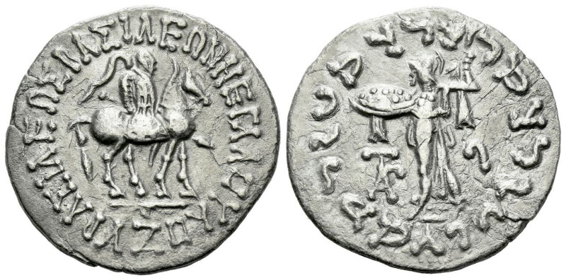 Kings of the Scythians, Azes, circa 58-12 Drachm circa 58-12, AR 26.00 mm., 8.54...