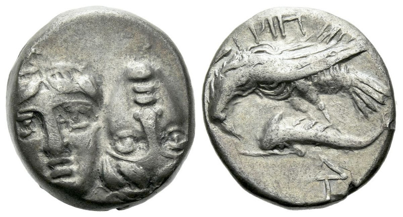 Moesia, Istrus Drachm circa IV-III century BC, AR 17.00 mm., 5.81 g.
Two young ...