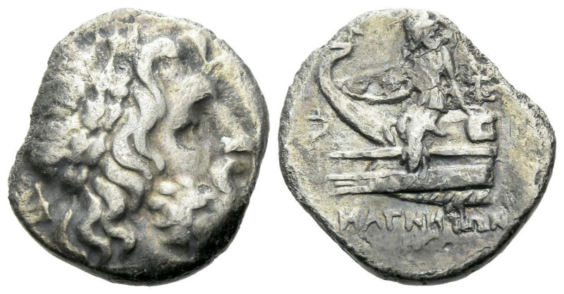 Thessaly, Magnetes Drachm circa 168-140, AR 18.00 mm., 3.81 g.
Head of Poseidon...