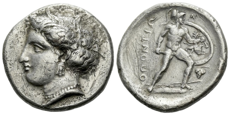 Locri Opuntii, Locris Stater circa 369-338, AR 24.00 mm., 11.71 g.
Head of Pers...